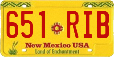 NM license plate 651RIB