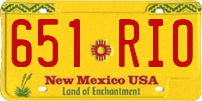 NM license plate 651RIO