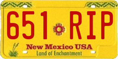 NM license plate 651RIP