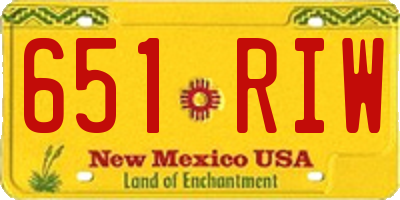 NM license plate 651RIW