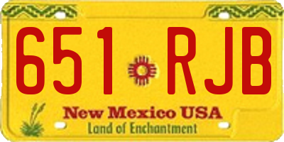 NM license plate 651RJB
