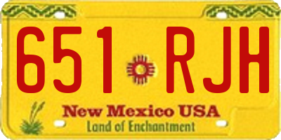 NM license plate 651RJH