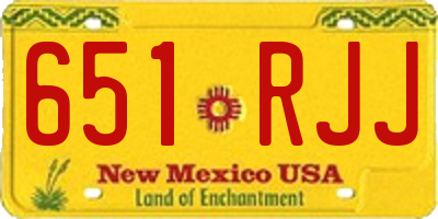 NM license plate 651RJJ