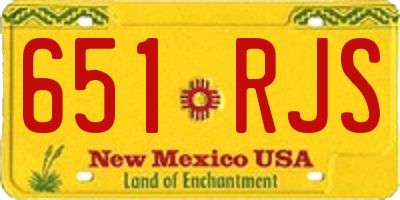 NM license plate 651RJS