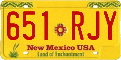 NM license plate 651RJY