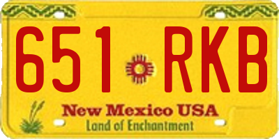 NM license plate 651RKB