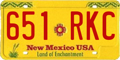 NM license plate 651RKC