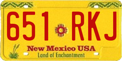 NM license plate 651RKJ