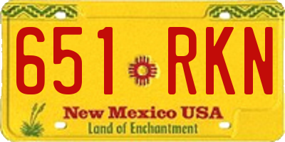 NM license plate 651RKN