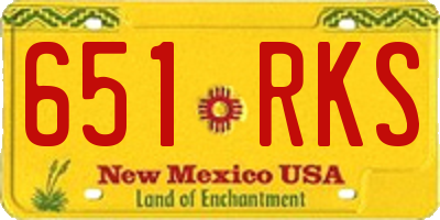 NM license plate 651RKS