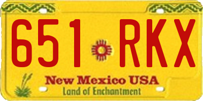 NM license plate 651RKX