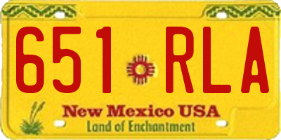 NM license plate 651RLA