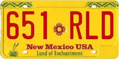 NM license plate 651RLD