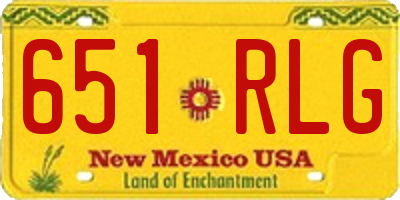 NM license plate 651RLG