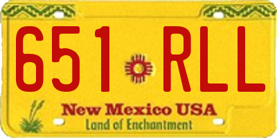 NM license plate 651RLL