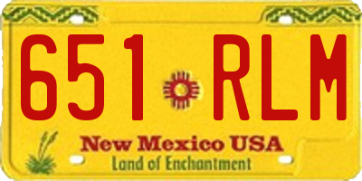 NM license plate 651RLM