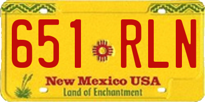 NM license plate 651RLN