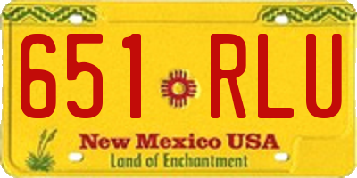 NM license plate 651RLU