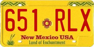 NM license plate 651RLX
