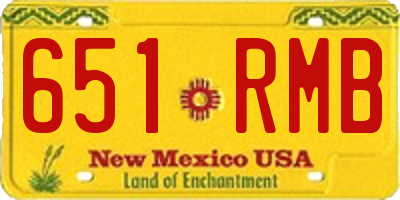 NM license plate 651RMB