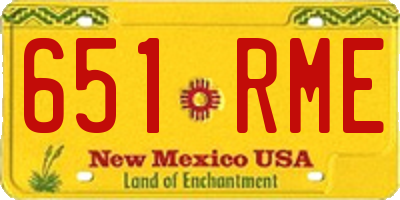 NM license plate 651RME
