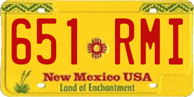 NM license plate 651RMI