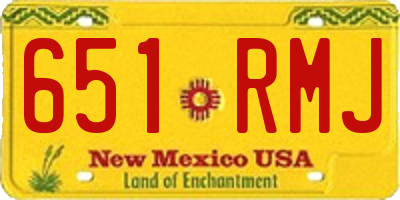 NM license plate 651RMJ
