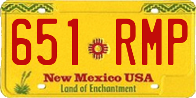 NM license plate 651RMP