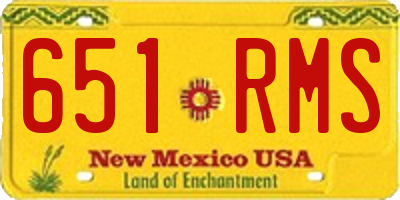 NM license plate 651RMS