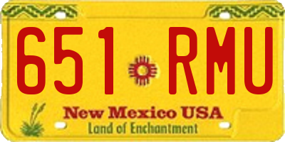 NM license plate 651RMU