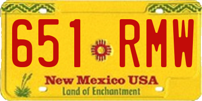 NM license plate 651RMW