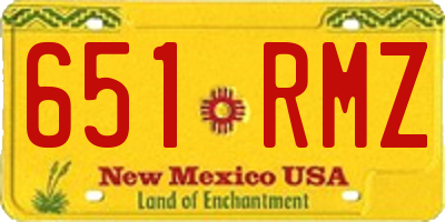 NM license plate 651RMZ