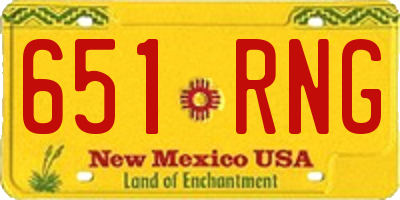 NM license plate 651RNG