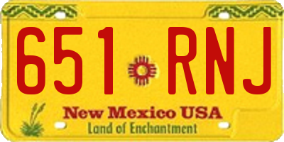 NM license plate 651RNJ