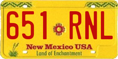 NM license plate 651RNL