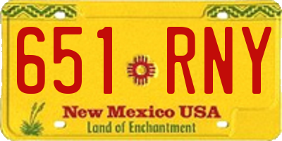 NM license plate 651RNY