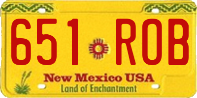 NM license plate 651ROB