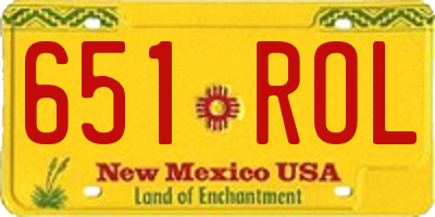 NM license plate 651ROL
