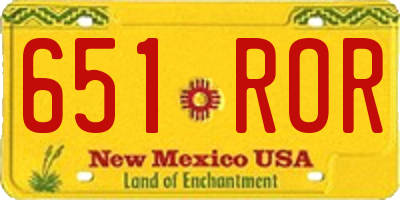 NM license plate 651ROR