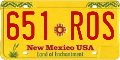 NM license plate 651ROS