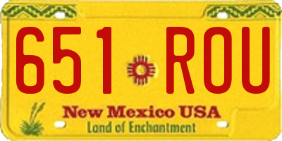 NM license plate 651ROU