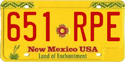 NM license plate 651RPE