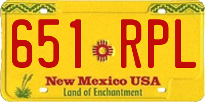 NM license plate 651RPL