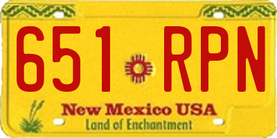 NM license plate 651RPN