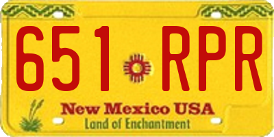 NM license plate 651RPR