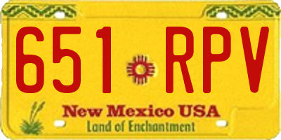 NM license plate 651RPV