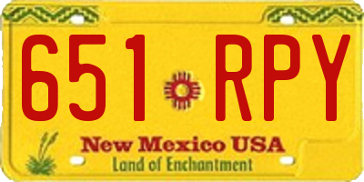 NM license plate 651RPY