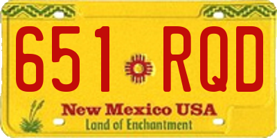 NM license plate 651RQD