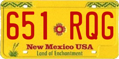 NM license plate 651RQG