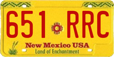 NM license plate 651RRC